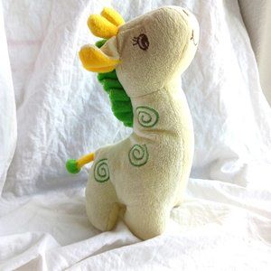 Plush Appeal Pastel Yellow Giraffe Green Swirls Stuffed Animal Plush 9"